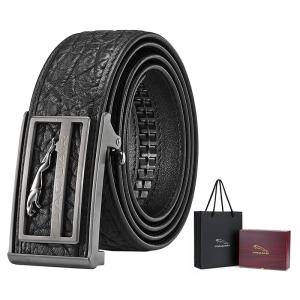 JAGUAR Кожаный ремень для брюк с автоматической пряжкой, Inner Buckle, Premium Wooden Box