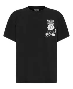 Футболка с круглым вырезом, тигр Plein Sport, черный