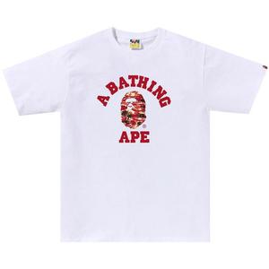 Футболка BAPE Palm Tree Camo College Tee 'White/Red'