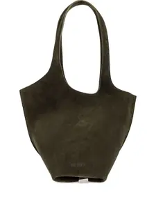 Сумка-тоут La Scoop среднего размера из замши с верхней ручкой The Attico, зеленый