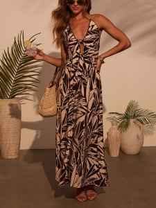 Длинное платье LA Angels, черный/бежевый