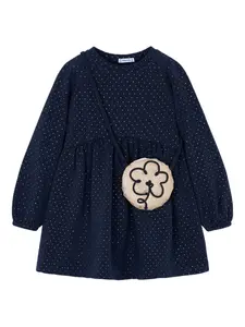 Платье с цветочной аппликацией Mayoral, синий