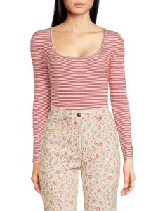 Боди Maglia из смесового шелка в полоску Etro, розовый