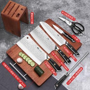 Mad Shark Немецкий тесак для рубки крупных костей, шеф-нож для разделки птицы, набор из 7 предметов с разделочной доской