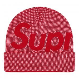 Шапка Supreme FW25 Studded Knockout Big Logo Beanie 'Red'