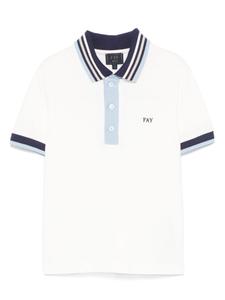 Fay Kids рубашка поло с вышитым логотипом, белый