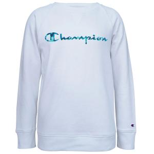 Детская толстовка Champion белого цвета с длинными рукавами и круглым вырезом, с эффектом тай-дай, цвет RED545