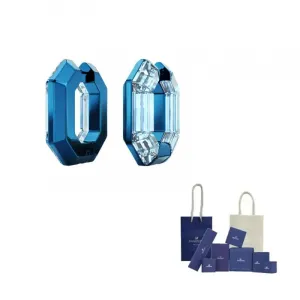 Люрекс серьги-кольца Swarovski, синий