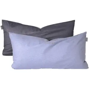 Наволочки Doubleface из мягкого хлопка с благородным меланжевым эффектом в реверсивном дизайне Made in Green Schiesser, синий