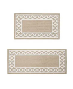 Комплект из двух дорожек Christine Trellis Border Tufted Jean Pierre New York, белый/бежевый