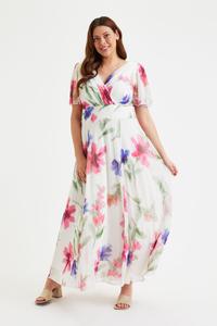 Платье макси с рукавами ангелами Isabelle Scarlett & Jo, розовый