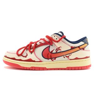 Nike Кроссовки для скейтбординга Dunk Fireworks устойчивые к истиранию низкие унисекс White