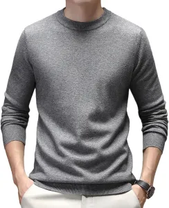 Мужской свитер из кашемира с круглым вырезом и длинными рукавами