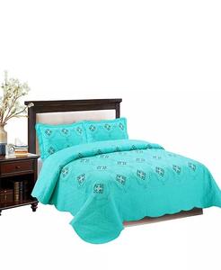 Комплект из 3 стеганых одеял с вышивкой «Эмма» - King/ California king Marcielo, синий