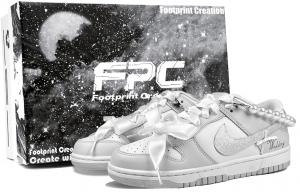 Кроссовки для скейтбординга Dunk Dreamy Heart, Footprint Innovation, износостойкие, светло-серые, женские Nike, Light Gray