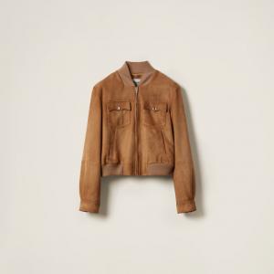 Куртка из замшевой кожи наппа Miu Miu, коричневый