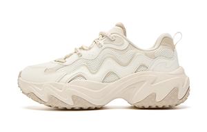 QIAODAN Нескользящие износостойкие низкие повседневные туфли женские цвета слоновой кости, оригинальная белая паста