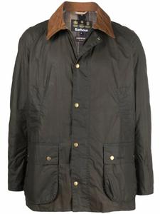 Barbour куртка с контрастным воротником, зеленый