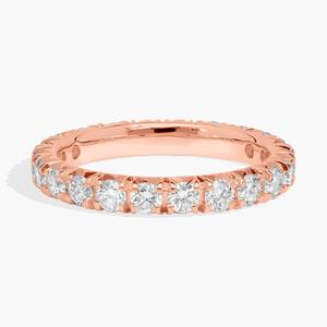 Кольцо «Вечность» с французским паве из розового золота 14 карат (1 1/2 карата, чистота - HI / SI1-SI2) Blue Nile