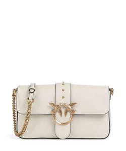Классическая сумка через плечо Love one из мелкозернистой коровьей кожи Pinko, белый