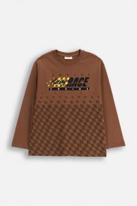 Детская хлопковая кофта с длинным рукавом Coccodrillo, коричневый