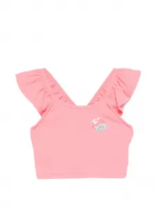 Топ с оборками и аппликацией Billieblush, розовый