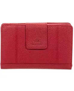 Женский клатч-кошелек с защитой RFID из коллекции Pebbled Collection Mancini, красный