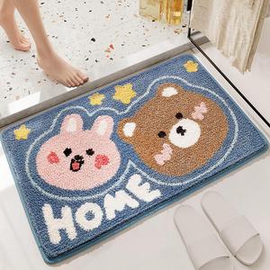 Dajiang Ковер 40x60 см для ванной, впитывающий, быстросохнущий, с дизайном мишки-кролика, с сильным противоскольжением