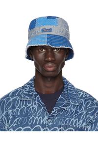 Джимовая панама в стиле пэчворк Marni, цвет ocean