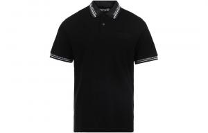 Поло с коротким рукавом и вышитым логотипом VERSACE JEANS COUTURE, черный