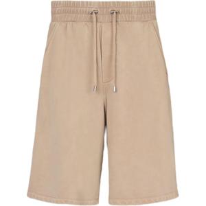 Шорты хлопковые с вышитым логотипом BALMAIN, хаки