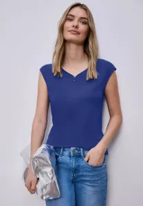 Mit knopfdetail basic tshirt Street One, Blau