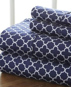 Комплект постельного белья Timeless Classics Premium Ultra Soft с узором, 3 предмета, размер Twin Ienjoy Home, цвет navy quadrafoil