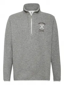 Толстовка с воротником на молнии и вышивкой Brunello Cucinelli, серый