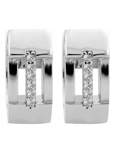 Adeliás Женские серьги - серьги-кольца на шарнирах из серебра 925 пробы с кубическим цирконием в серебре