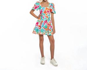 Мини-платье с цветочным принтом для девочек в многоцветном исполнении Peixoto, цвет multi