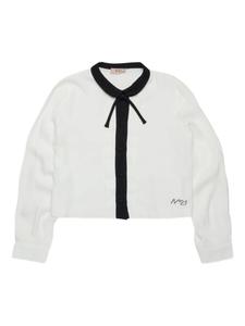 Nº21 Kids рубашка с завязками на воротнике, белый