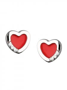 Schmuck23 Серебряные серьги в форме сердца, 925 пробы, 0,7 см x 0,8 см