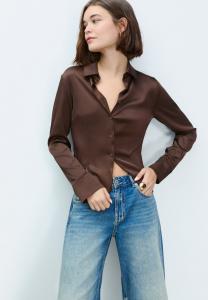 Блуза Stradivarius Button-down blouse, Brown