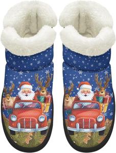 Женские зимние ботинки для снега, противоскользящие, с утепленным мехом, для ходьбы, уличные туристические ботинки Chririnla, Santa'S Elk