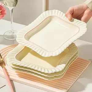 Ceramics Стильная керамическая глубокая тарелка для риса Pink Beauty 8-Inch, 1 шт