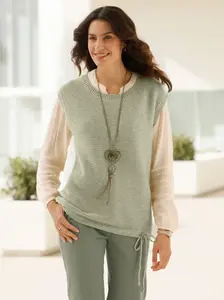 Вдохновение свитер-жилет "свитер-жилет" Inspirationen, хаки