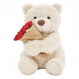 Плюшевый мишка с букетом роз, высота 30 см GERONG