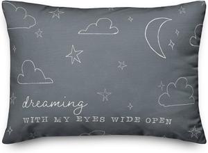 Creative Products Декоративная подушка Dreaming with My Eyes Wide Open, мягкий чехол, серая Dreaming