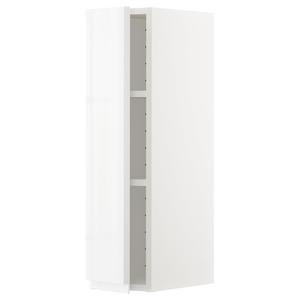 Настенный шкаф с полкой, белый/Voxtorp глянцевый белый, 20x80 см IKEA Metod