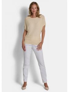 GOLDNER Укороченный размер: вязаный пуловер из вискозы с блестящим эффектом, кремово-белого цвета