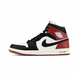 Air 1 Trendy Personality Abrasion Resistant Mid top Vintage баскетбольные кроссовки Unisex красный белый Jordan, черный/красный