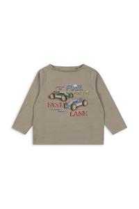 Детская хлопковая футболка с длинным рукавом DREY LS TEE GOTS Konges Sløjd, зеленый