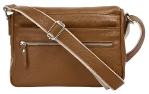 Сумка через плечо Samantha Look, натуральная кожа, производство Италия, цвет Cognac