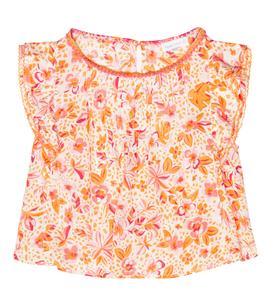 Топ с цветочным принтом янтаря Poupette St Barth Kids, Pink Monaco